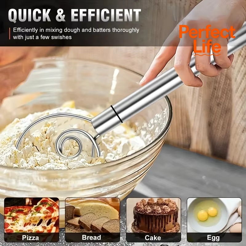 Danish Pancake Pan - عجّان الفولاذ المقاوم للصدأ يده خلاط